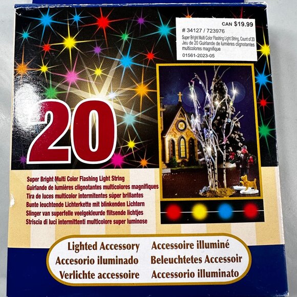 Lemax Village Lights Battery 20 Super Bright Multi Color Flashing Light String - Picture 6 of 14